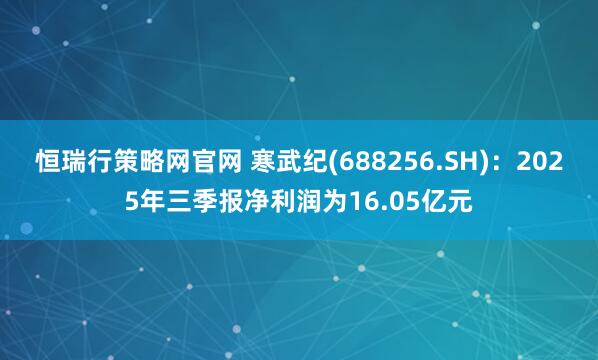 恒瑞行策略网官网 寒武纪(688256.SH)：2025年三季报净利润为16.05亿元